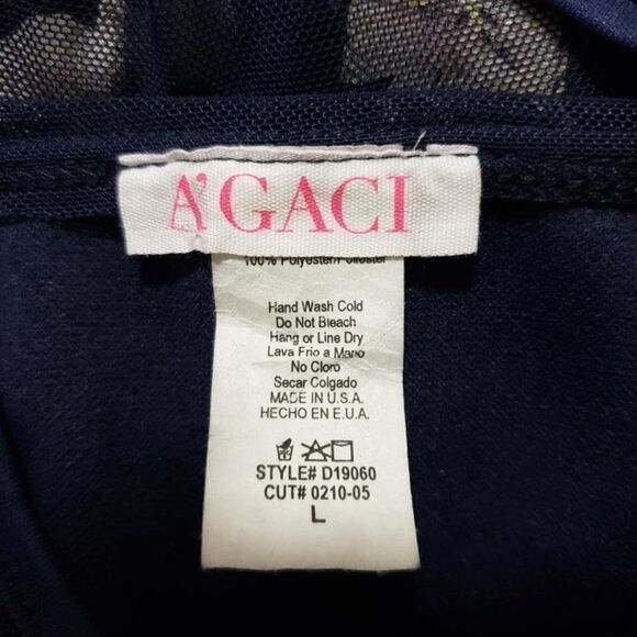 A’Gaci Blue Floral Mesh Fit & Flare Dress – Girl's Size Large - Picture 6 of 10